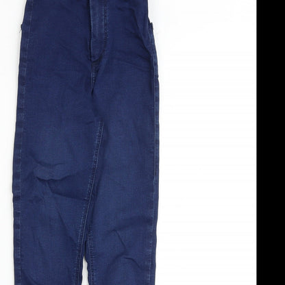 Topshop Womens Blue Cotton Skinny Jeans Size 24 in L28 in Regular Zip