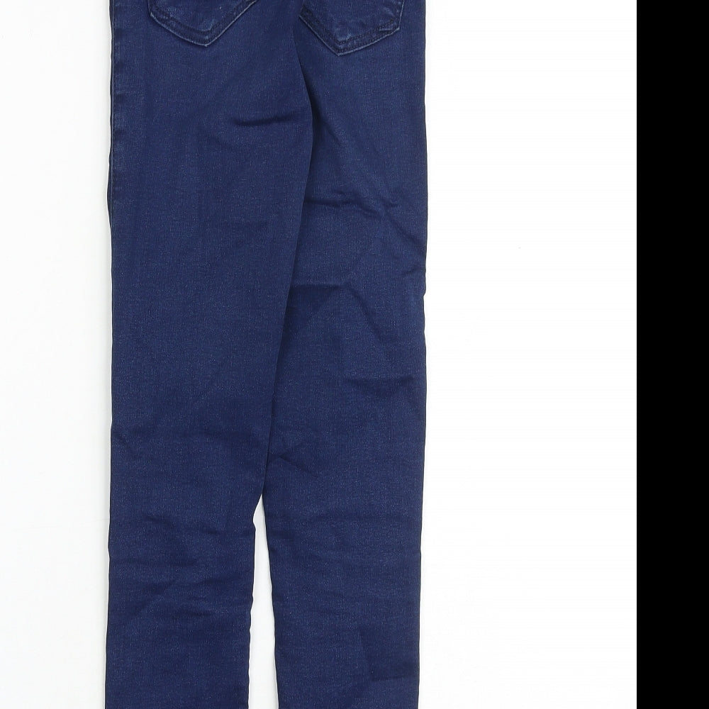 Topshop Womens Blue Cotton Skinny Jeans Size 24 in L28 in Regular Zip