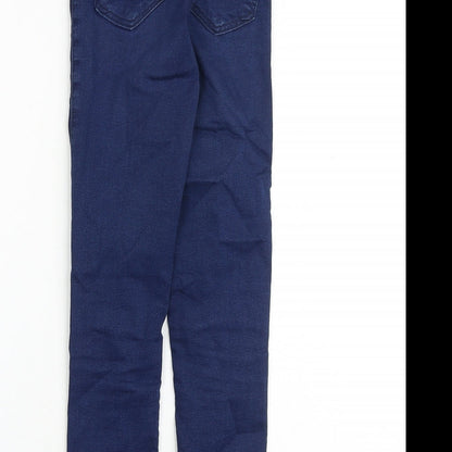 Topshop Womens Blue Cotton Skinny Jeans Size 24 in L28 in Regular Zip