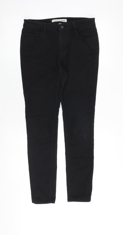 Country Road Womens Black Cotton Skinny Jeans Size 6 Slim Zip