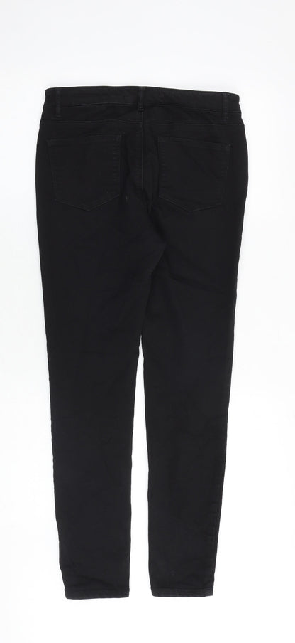 Country Road Womens Black Cotton Skinny Jeans Size 6 Slim Zip