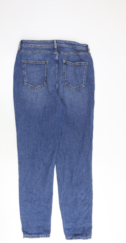 ASOS Womens Blue Cotton Tapered Jeans Size 32 in L32 in Regular Zip