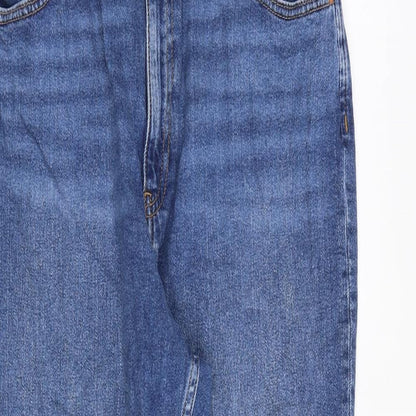 ASOS Womens Blue Cotton Tapered Jeans Size 32 in L32 in Regular Zip