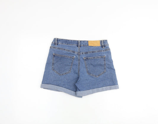 Noisy may Womens Blue Cotton Mom Shorts Size M Regular Zip