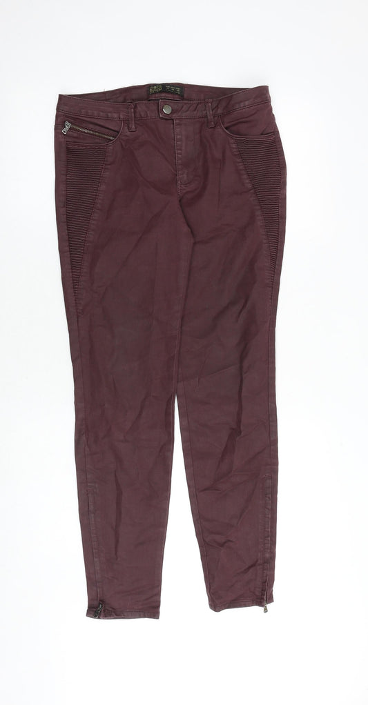 Womens UK Size 12 Zara Regular Fit  Red Trousers