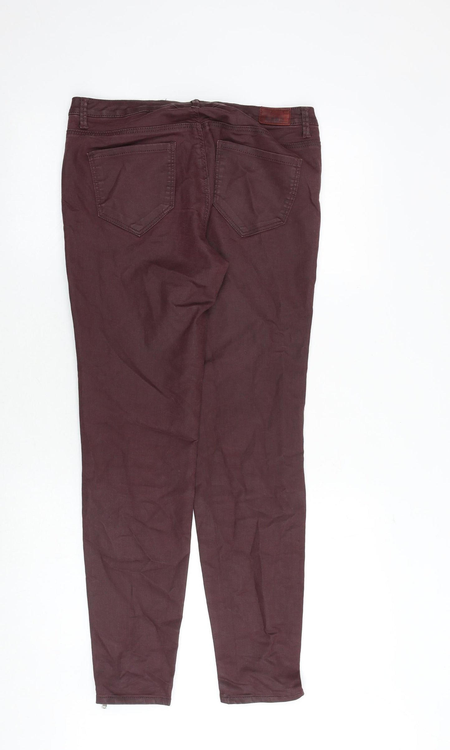 Womens UK Size 12 Zara Regular Fit  Red Trousers