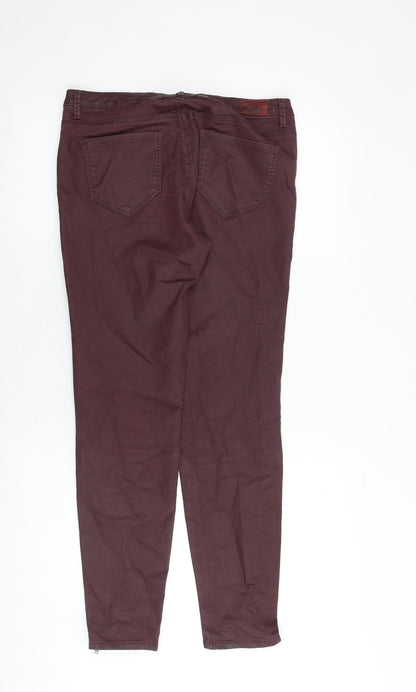 Womens UK Size 12 Zara Regular Fit  Red Trousers
