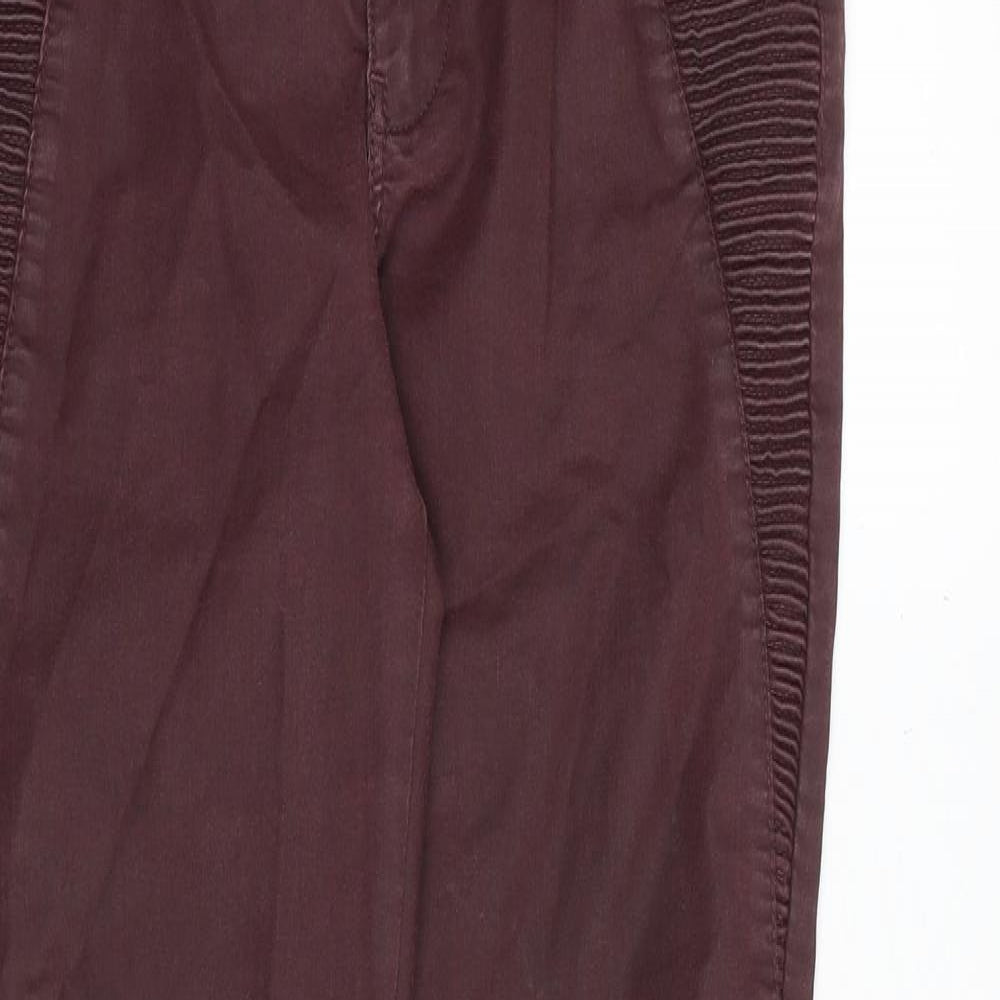 Womens UK Size 12 Zara Regular Fit  Red Trousers