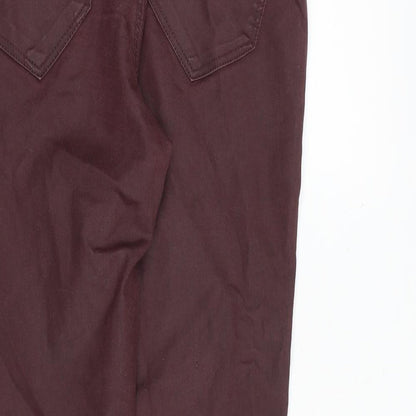 Womens UK Size 12 Zara Regular Fit  Red Trousers