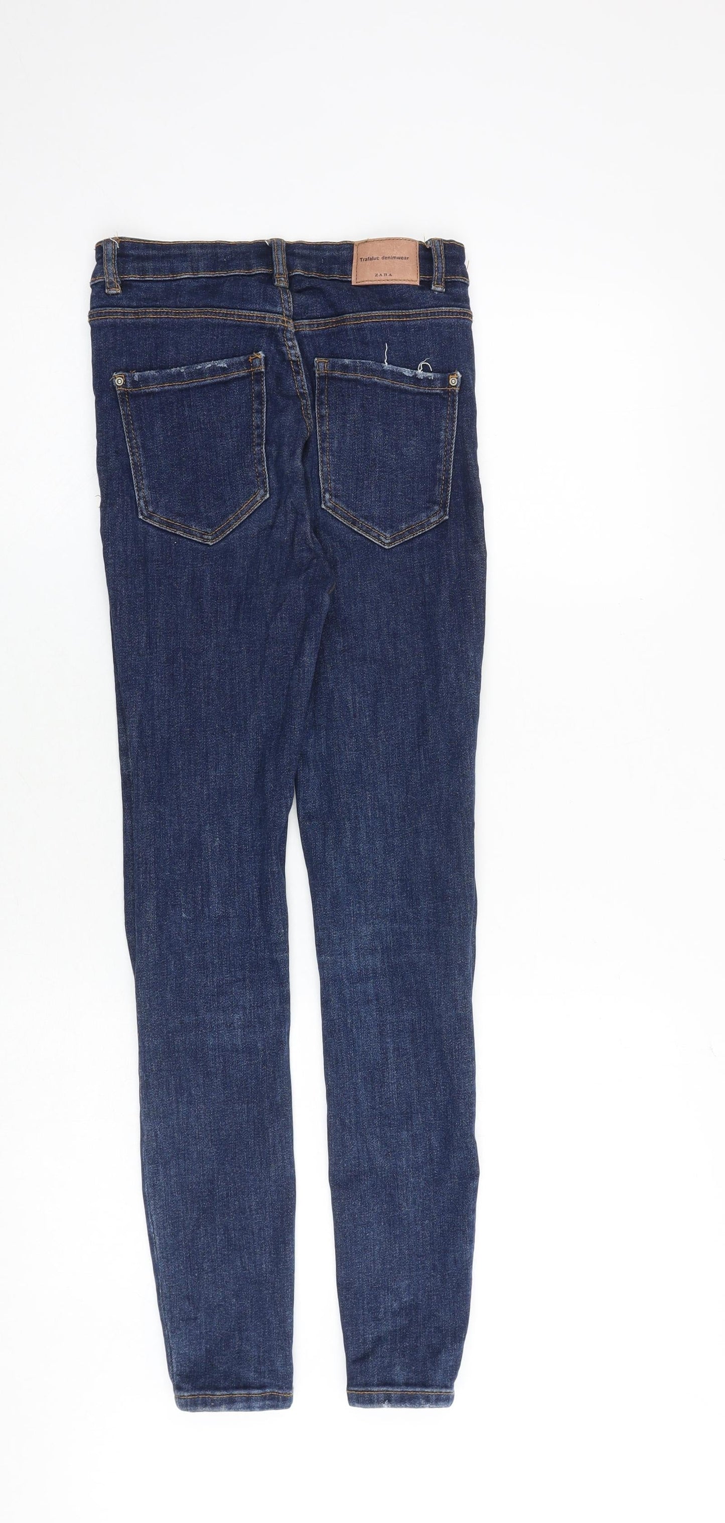 Zara Womens Blue Cotton Skinny Jeans Size 6 Slim Zip
