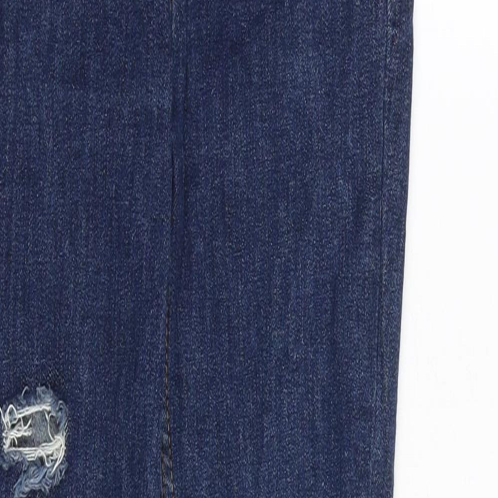 Zara Womens Blue Cotton Skinny Jeans Size 6 Slim Zip