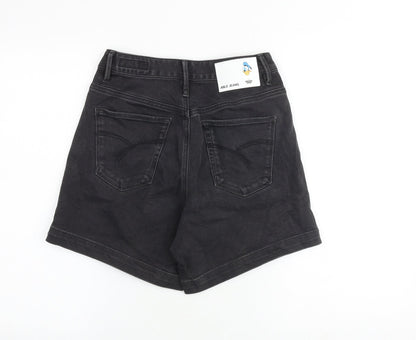 Able Jeans Womens Black Cotton Mom Shorts Size 26 in Regular Zip