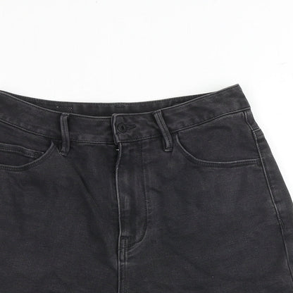 Able Jeans Womens Black Cotton Mom Shorts Size 26 in Regular Zip