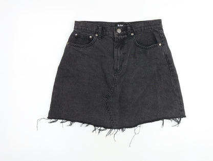 Sportsgirl Womens Grey Cotton A-Line Skirt Size 10 Zip