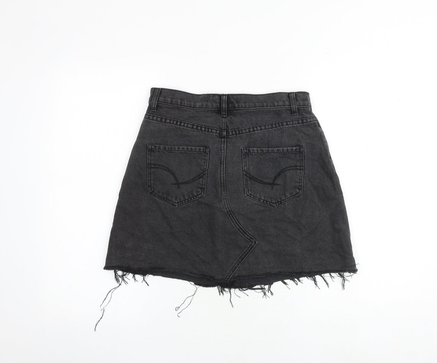 Sportsgirl Womens Grey Cotton A-Line Skirt Size 10 Zip