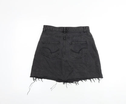Sportsgirl Womens Grey Cotton A-Line Skirt Size 10 Zip