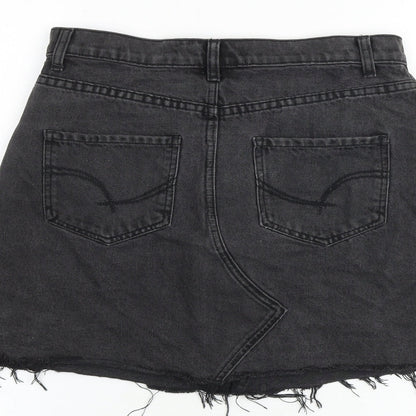 Sportsgirl Womens Grey Cotton A-Line Skirt Size 10 Zip