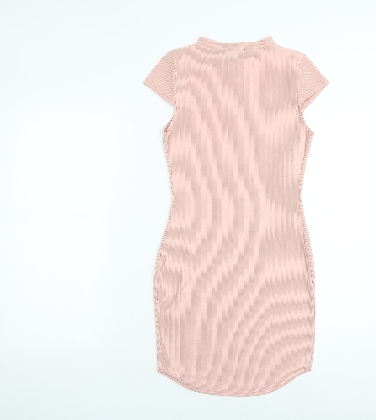 PRETTYLITTLETHING Womens Pink Polyester Bodycon Size 8 Round Neck Pullover