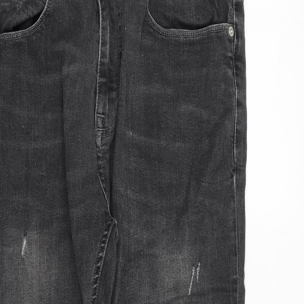 Burton Mens Grey Cotton Tapered Jeans Size 30 in Regular Zip - Short Leg