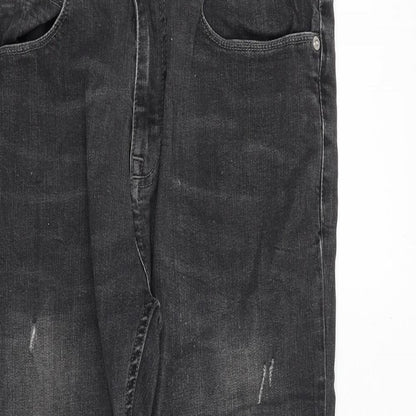 Burton Mens Grey Cotton Tapered Jeans Size 30 in Regular Zip - Short Leg