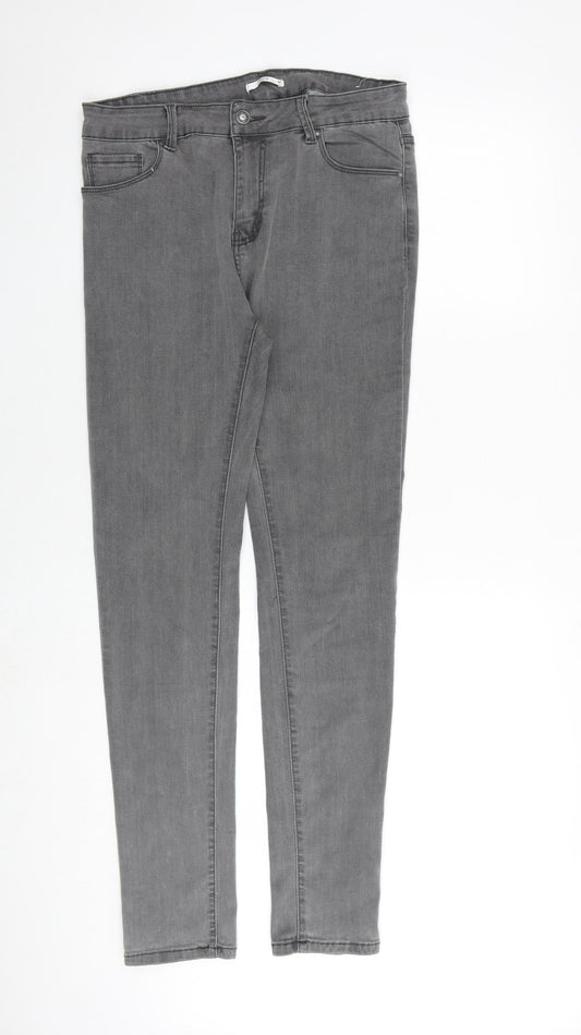 Womens UK Size 14 Laulia Regular Fit Skinny Grey Jeans
