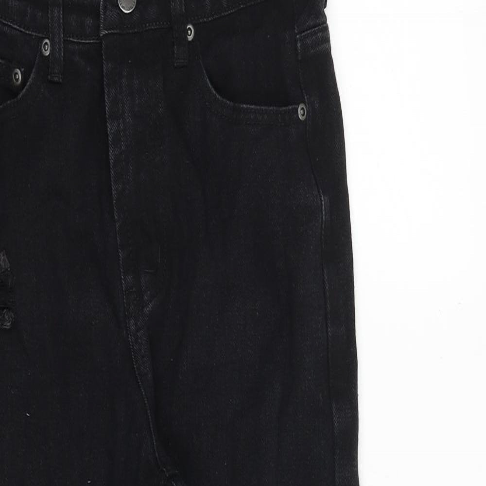 In the Style Womens Black Cotton Mom Jeans Size 8 Regular Zip