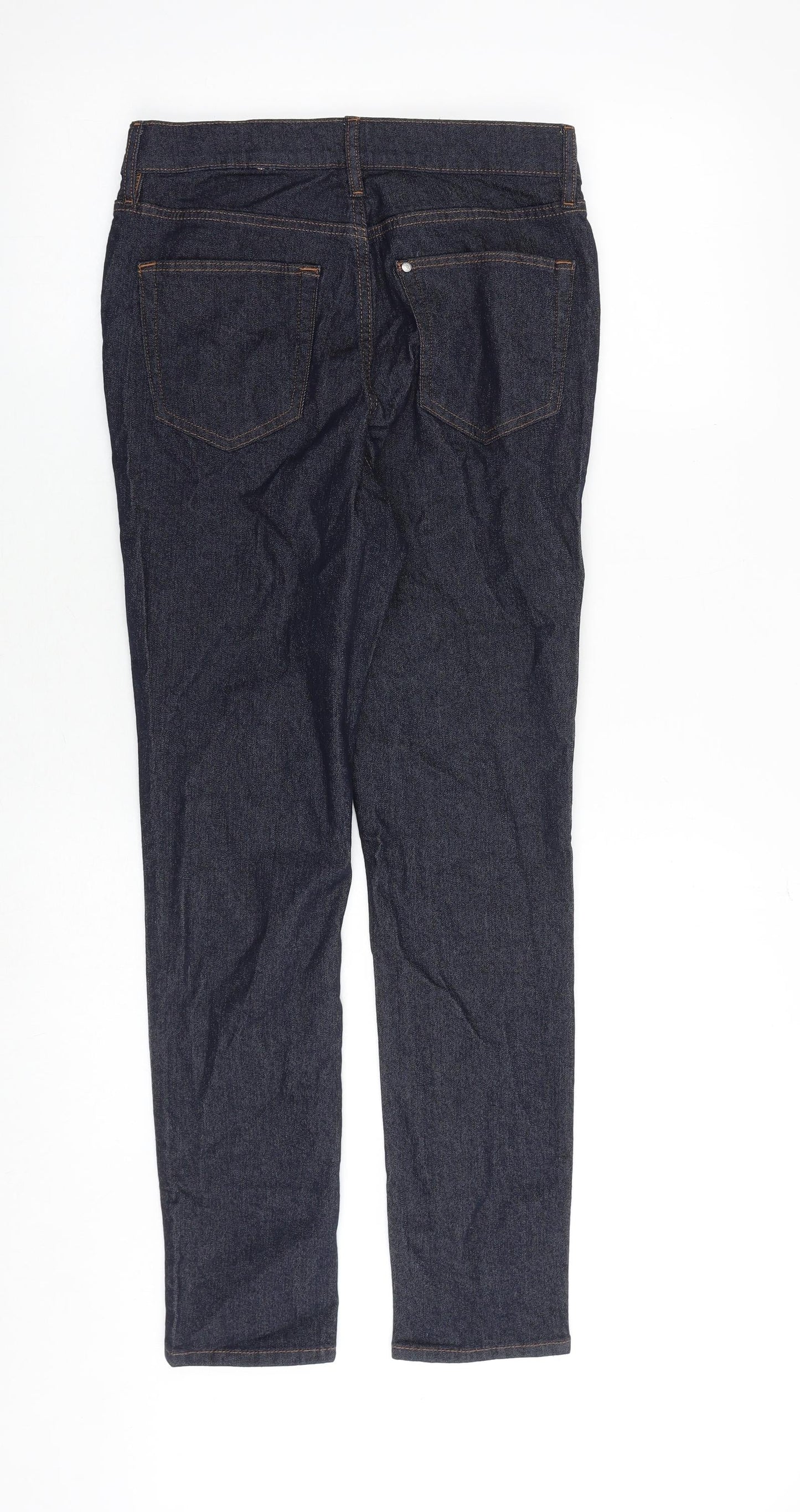 H&M Girls Blue Cotton Skinny Jeans Size 13-14 Years Regular Zip