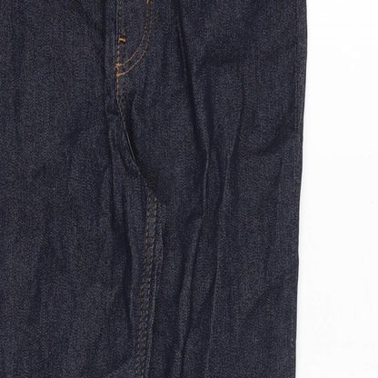 H&M Girls Blue Cotton Skinny Jeans Size 13-14 Years Regular Zip