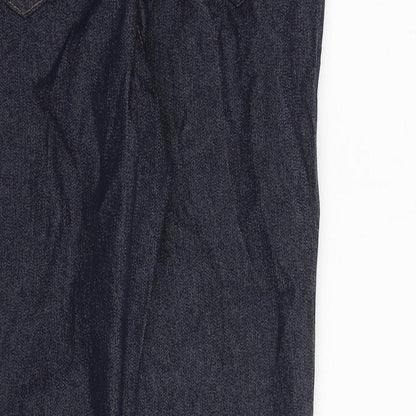 H&M Girls Blue Cotton Skinny Jeans Size 13-14 Years Regular Zip