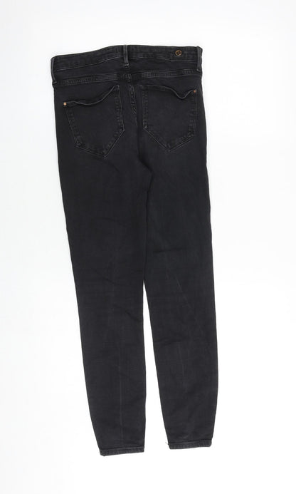River Island Womens Black Cotton Skinny Jeans Size 8 Slim Zip