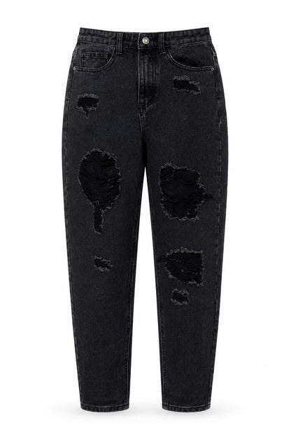 Womens UK Size 8 PRETTYLITTLETHING Regular Fit Mom Black Jeans