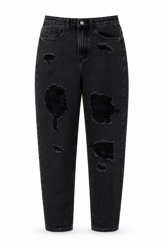 Womens UK Size 8 PRETTYLITTLETHING Regular Fit Mom Black Jeans
