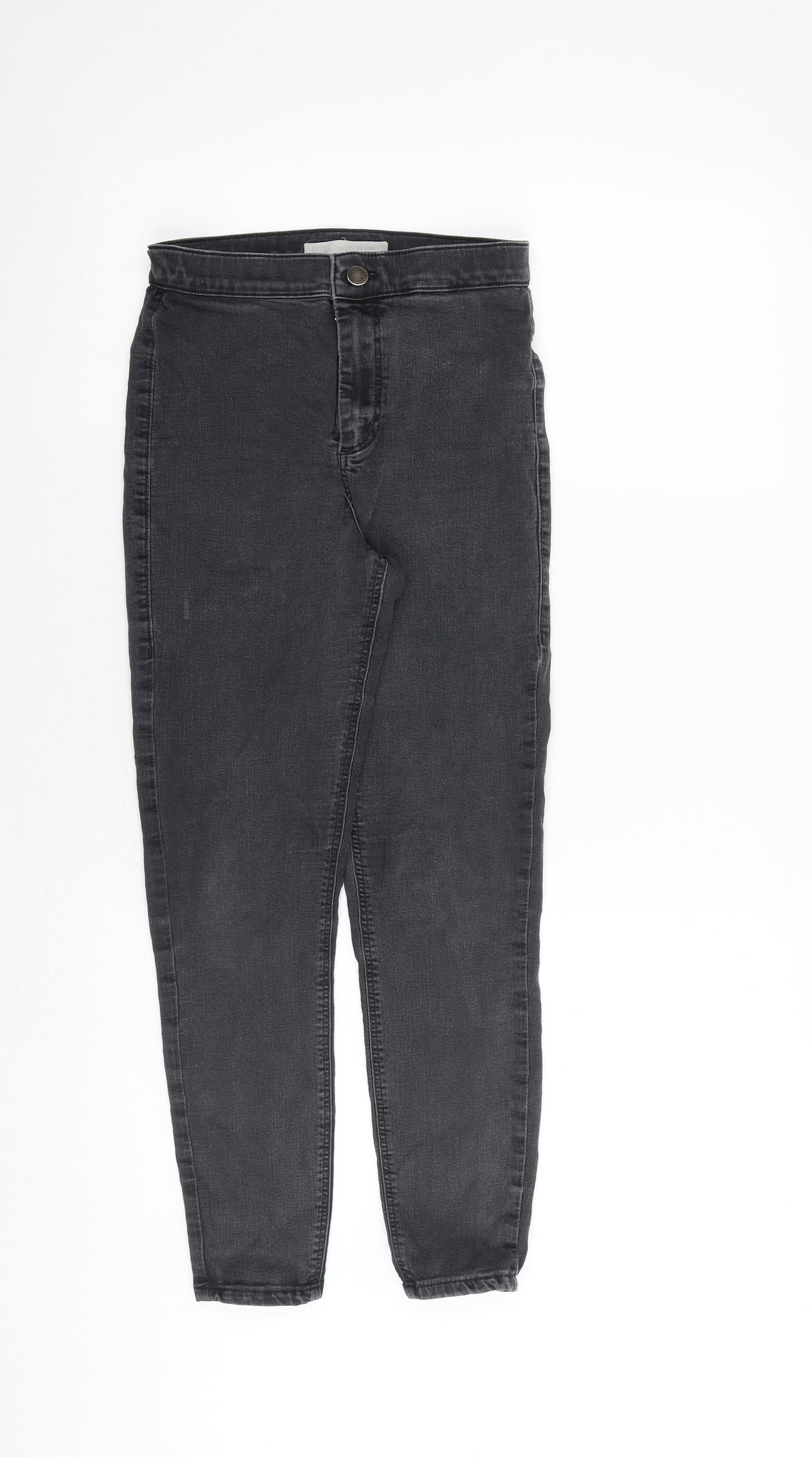 Topshop Womens Grey Cotton Skinny Jeans Size 28 in Regular Zip
