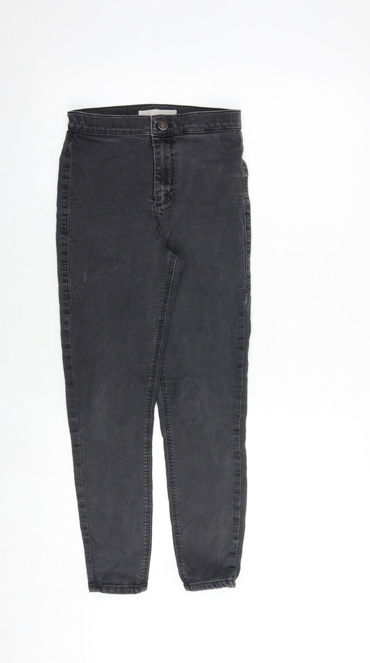 Topshop Womens Grey Cotton Skinny Jeans Size 28 in Regular Zip