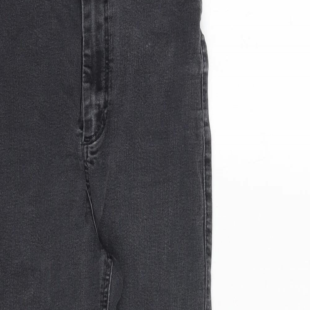 Topshop Womens Grey Cotton Skinny Jeans Size 28 in Regular Zip