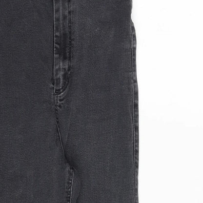 Topshop Womens Grey Cotton Skinny Jeans Size 28 in Regular Zip