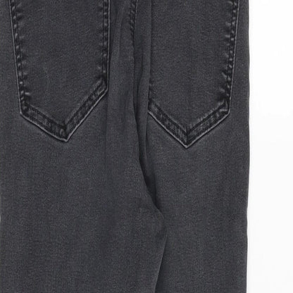 Topshop Womens Grey Cotton Skinny Jeans Size 28 in Regular Zip