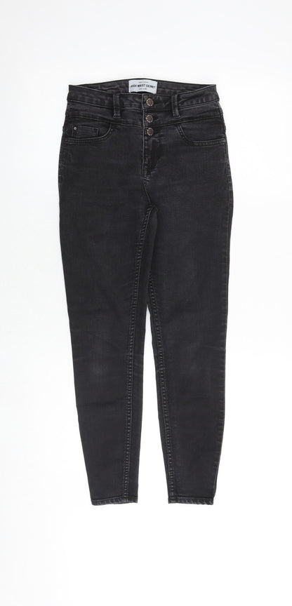 New Look Womens Grey Cotton Skinny Jeans Size 8 Slim Zip