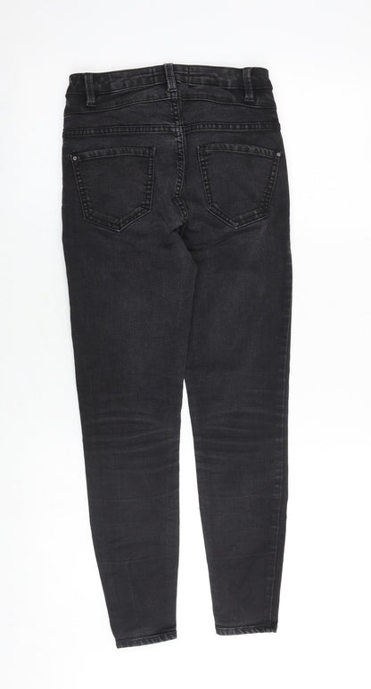 New Look Womens Grey Cotton Skinny Jeans Size 8 Slim Zip