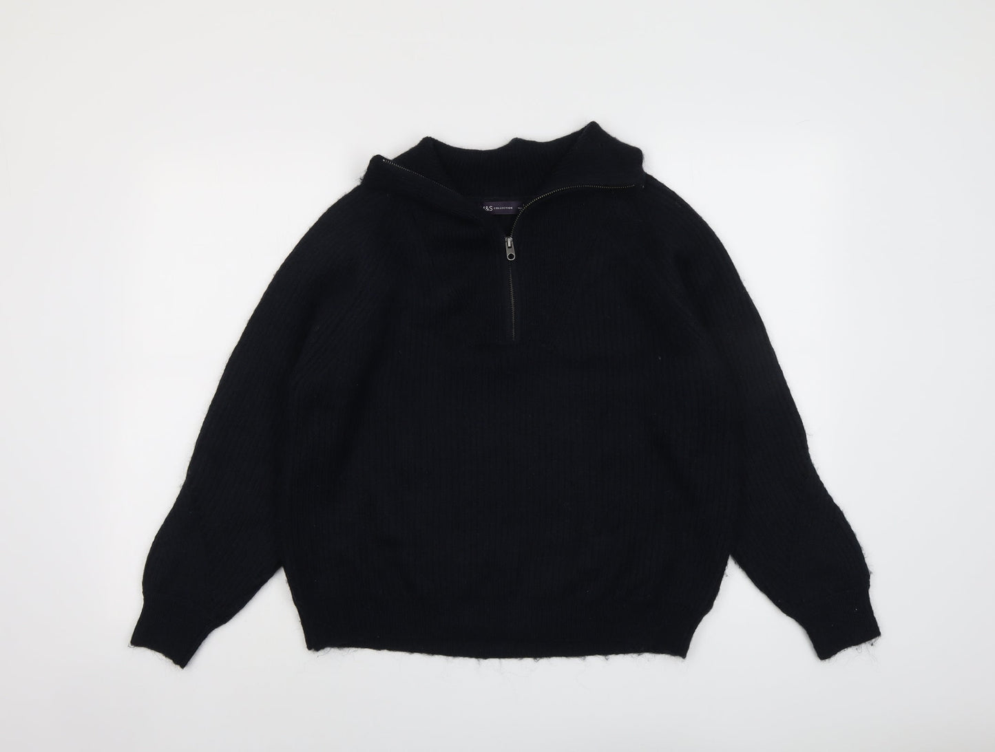 Womens UK Size L Marks and Spencer Blue Henley Jumper