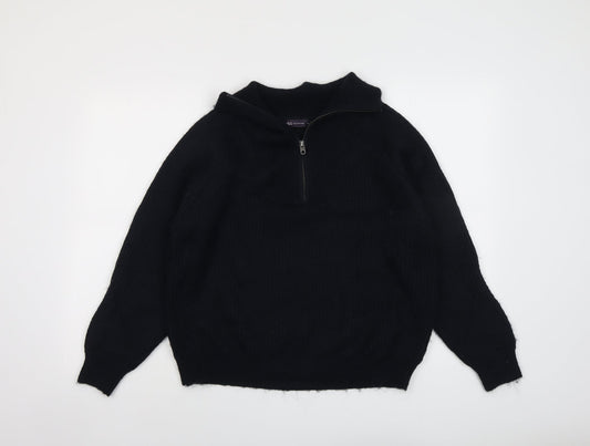 Womens UK Size L Marks and Spencer Blue Henley Jumper