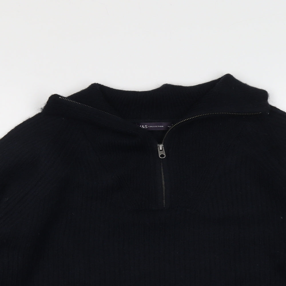 Womens UK Size L Marks and Spencer Blue Henley Jumper