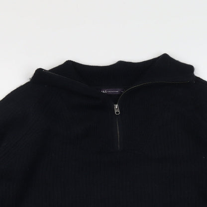 Womens UK Size L Marks and Spencer Blue Henley Jumper