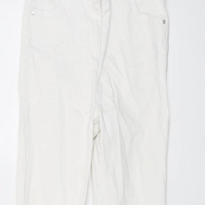 NEXT Girls White Cotton Skinny Jeans Size 10 Years Regular Button