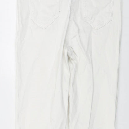 NEXT Girls White Cotton Skinny Jeans Size 10 Years Regular Button