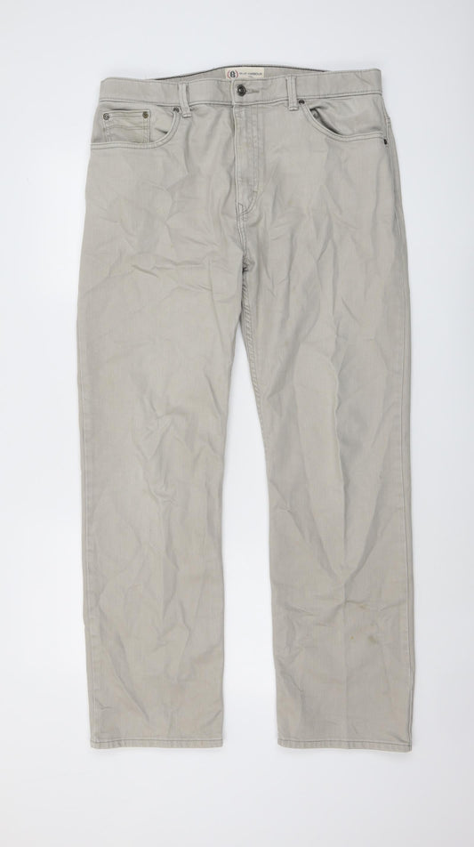 Blue Harbour Womens Beige Cotton Straight Jeans Size 36 in L31 in Regular Button