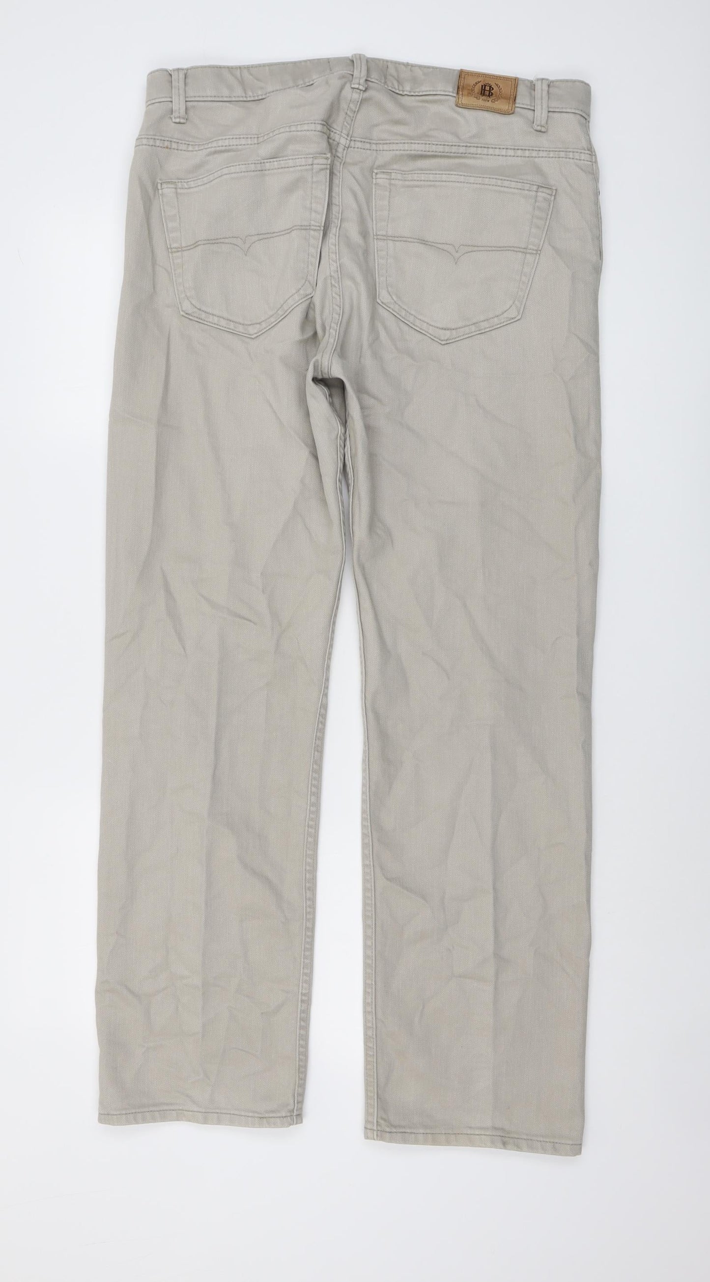 Blue Harbour Womens Beige Cotton Straight Jeans Size 36 in L31 in Regular Button
