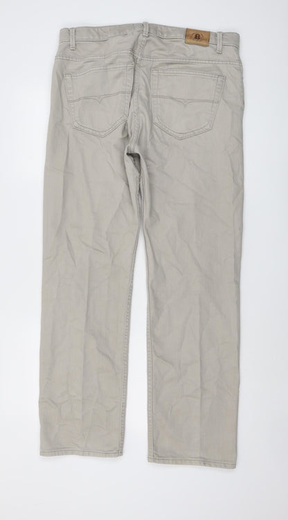 Blue Harbour Womens Beige Cotton Straight Jeans Size 36 in L31 in Regular Button