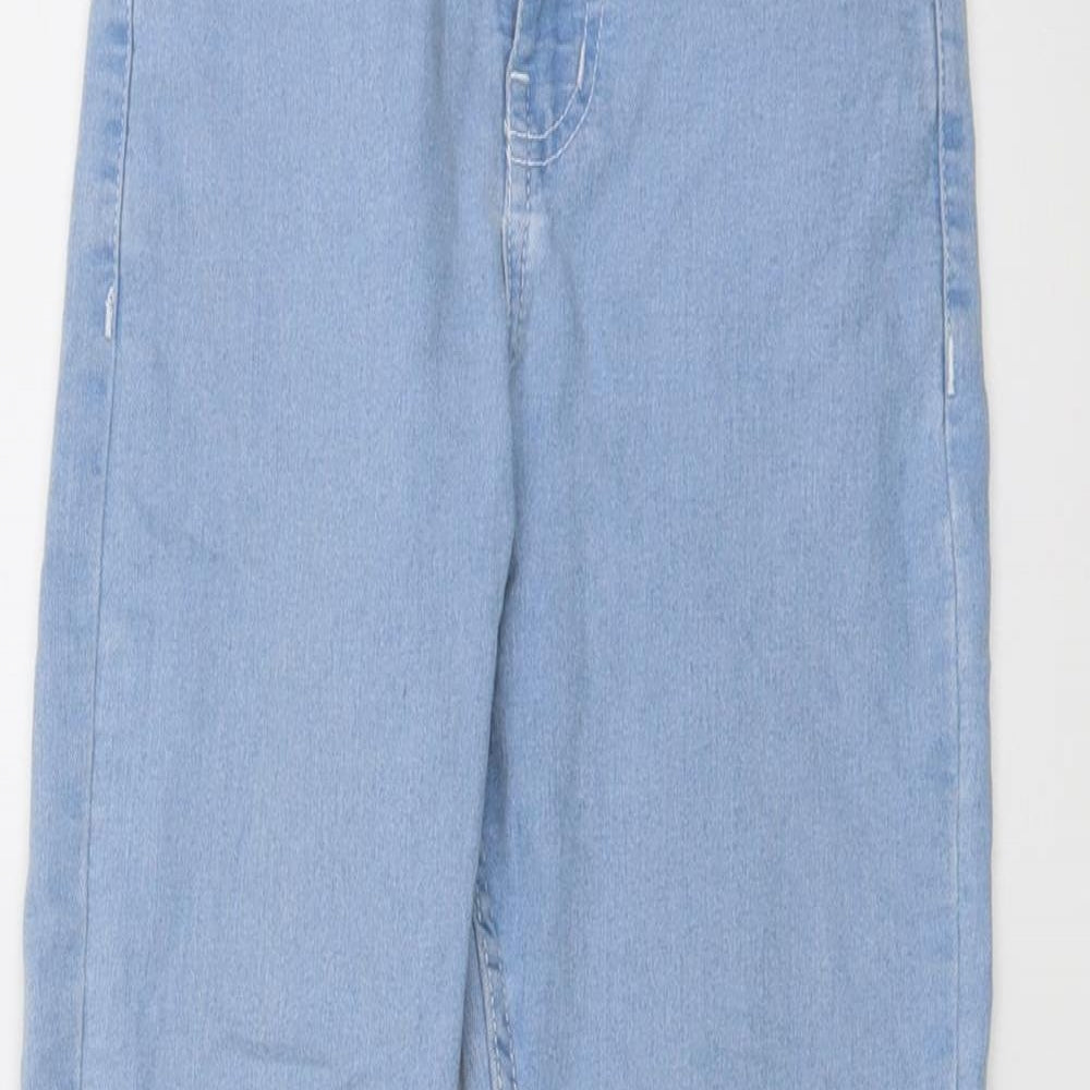 PRETTYLITTLETHING Womens Blue Cotton Skinny Jeans Size 6 L29 in Regular Button