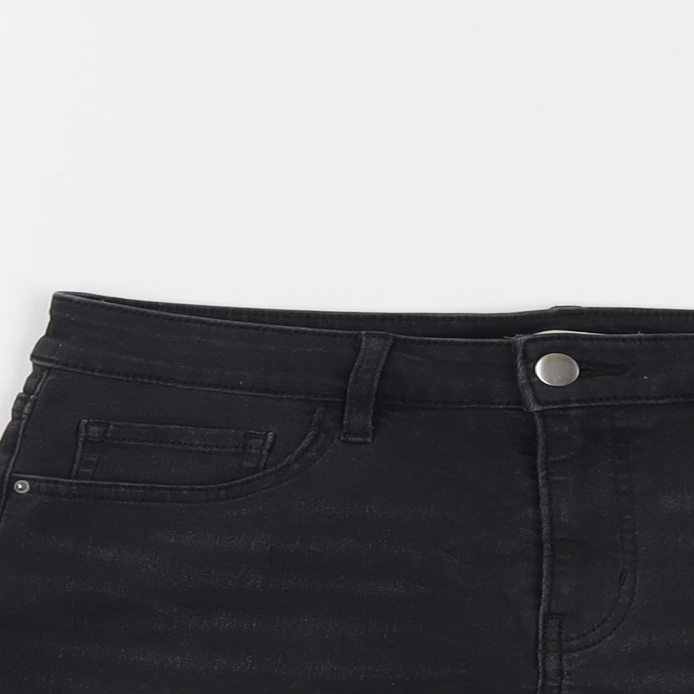 H&M Womens Grey Cotton Hot Pants Shorts Size 8 L3 in Regular Button